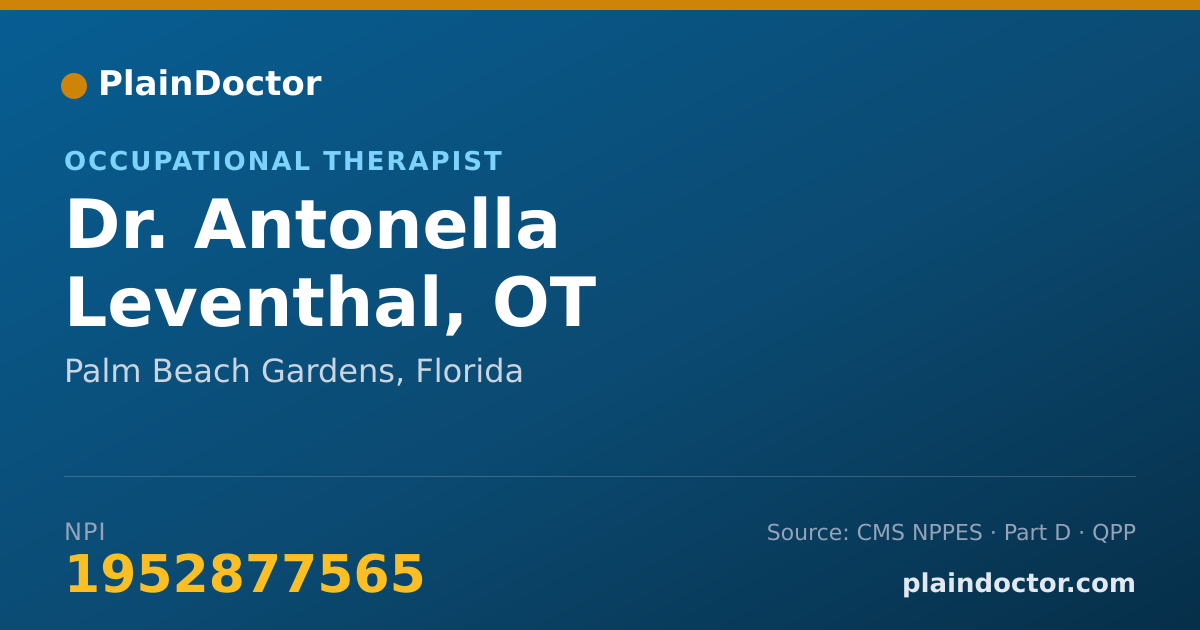 Shareable card for Antonella Leventhal, OT - Occupational Therapist, Palm Beach Gardens, FL