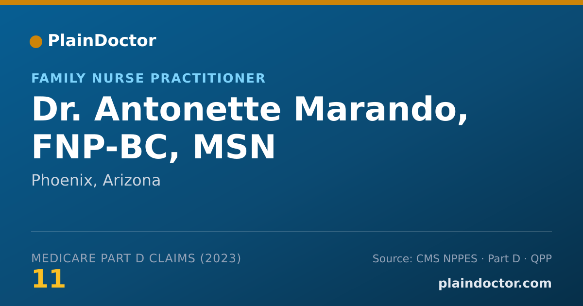 Shareable card for Antonette Marando, FNP-BC, MSN - Family Nurse Practitioner, Phoenix, AZ