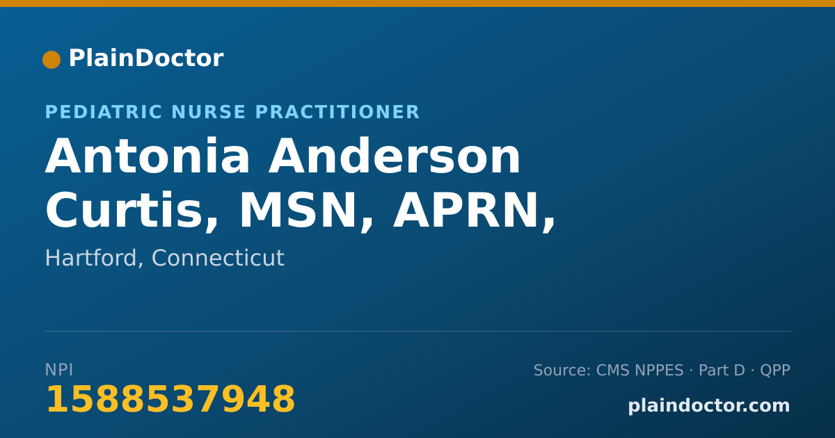 Shareable card for Antonia Anderson Curtis, RN, PNP-PC STUDENT - Student in an Organized Health Care Education/Training Program, Durham, NC