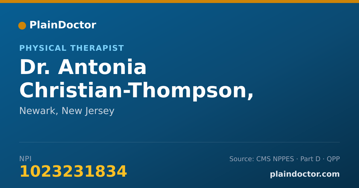 Shareable card for Antonia Christian-Thompson, P.T. - Physical Therapist, Newark, NJ