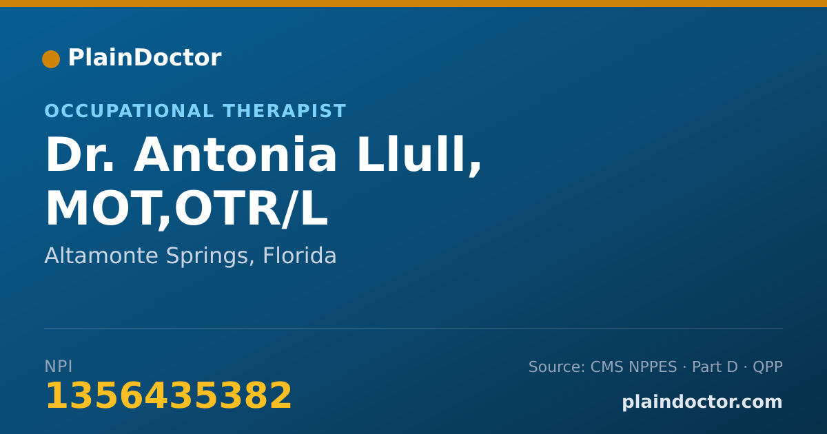 Shareable card for Antonia Llull, MOT,OTR/L - Occupational Therapist, Altamonte Springs, FL