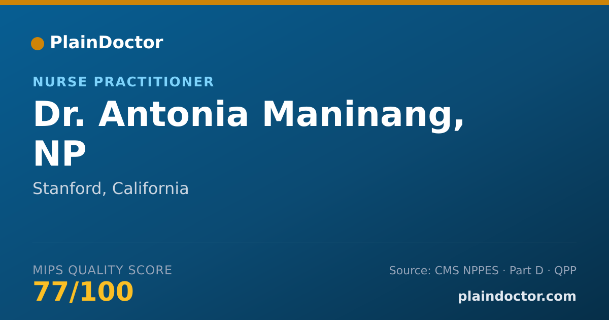 Shareable card for Antonia Maninang, NP - Nurse Practitioner, Stanford, CA