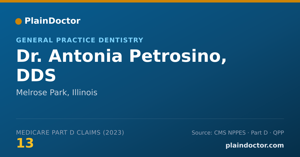 Shareable card for Antonia Petrosino, DDS - General Practice Dentistry, Melrose Park, IL