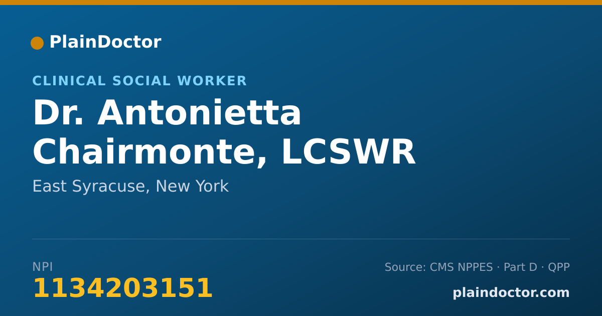 Shareable card for Antonietta Chairmonte, LCSWR - Clinical Social Worker, East Syracuse, NY