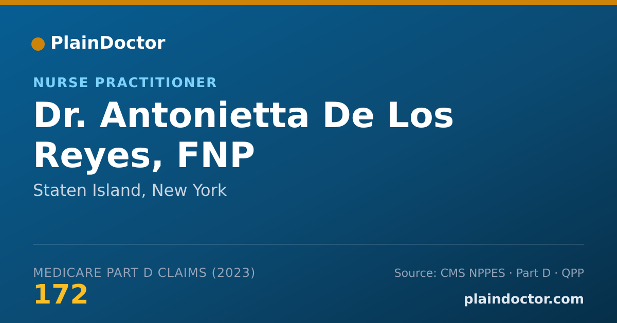 Shareable card for Antonietta De Los Reyes, FNP - Nurse Practitioner, Staten Island, NY