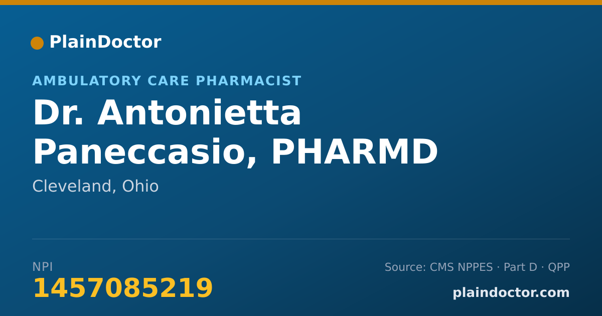Shareable card for Antonietta Paneccasio, PHARMD - Ambulatory Care Pharmacist, Cleveland, OH