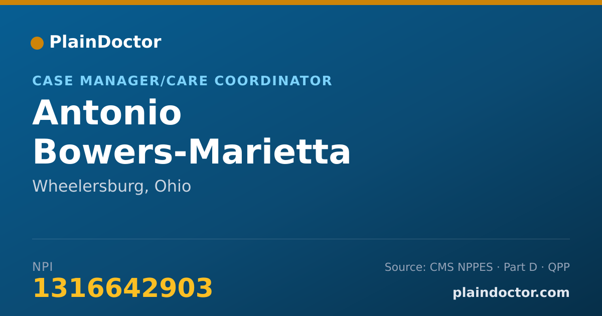 Shareable card for Antonio Bowers-Marietta - Case Manager/Care Coordinator, Wheelersburg, OH