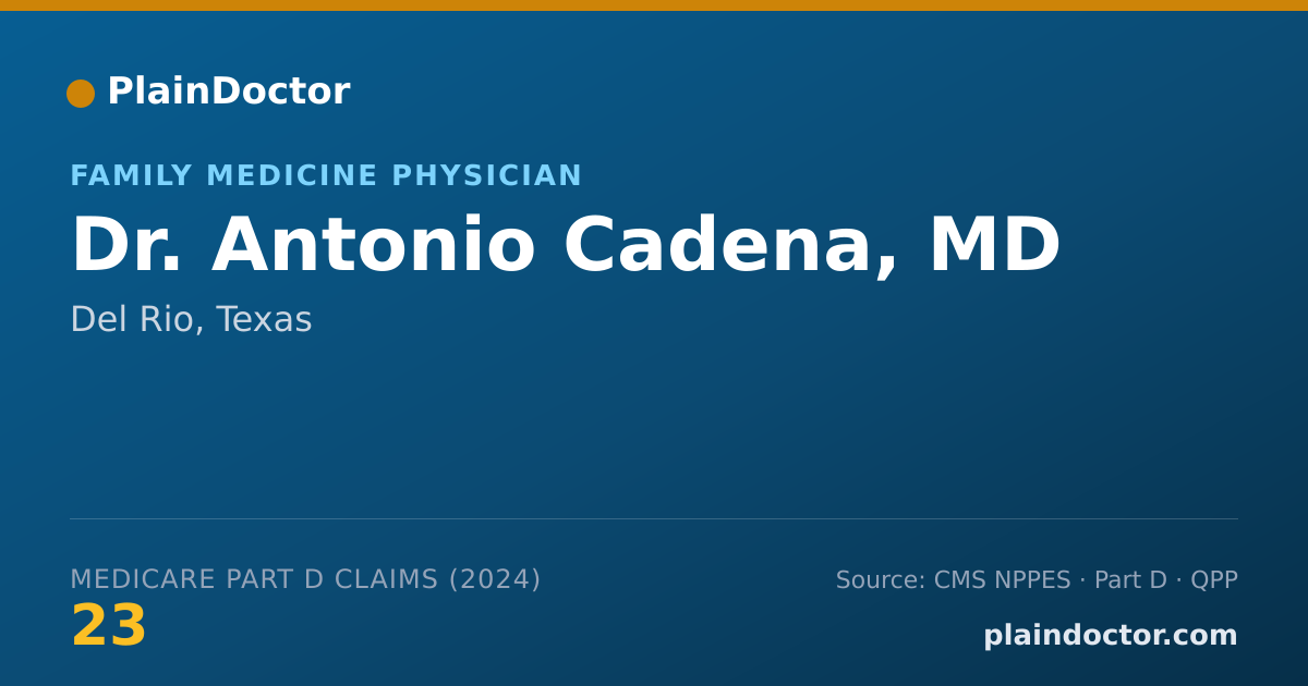 Shareable card for Antonio Cadena, MD - Family Medicine Physician, Del Rio, TX