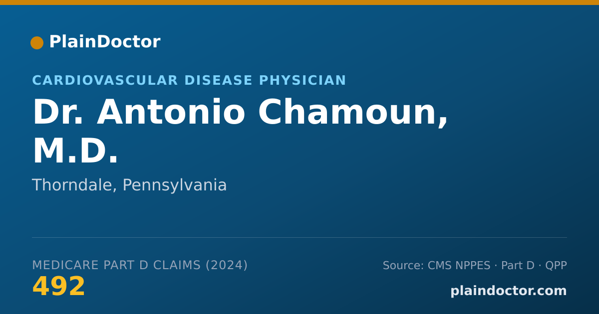Shareable card for Antonio Chamoun, M.D. - Cardiovascular Disease Physician, Thorndale, PA