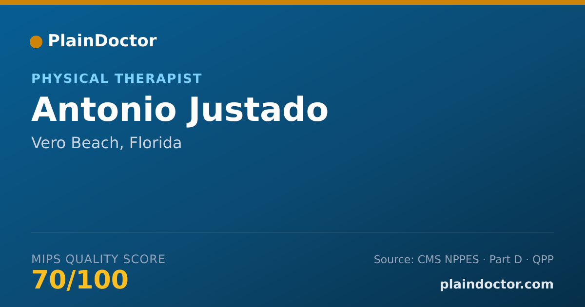 Shareable card for Antonio Justado - Physical Therapist, Vero Beach, FL