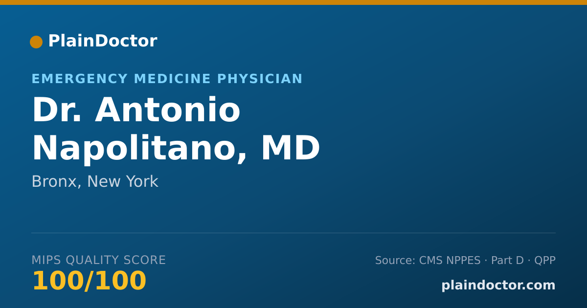 Shareable card for Antonio Napolitano, MD - Emergency Medicine Physician, Bronx, NY