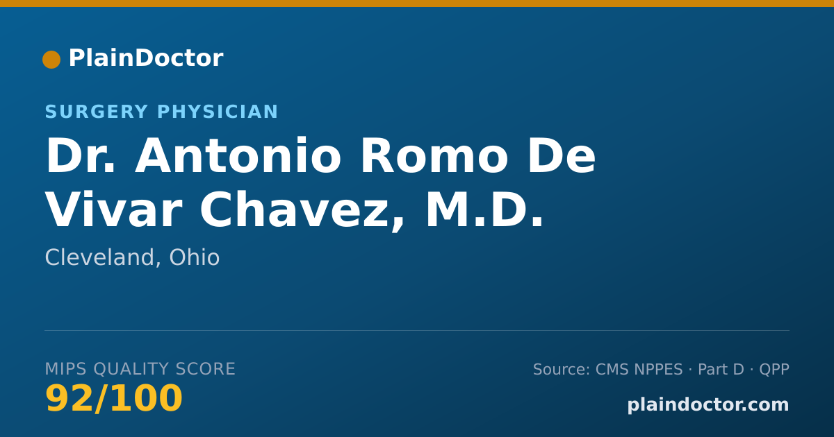 Shareable card for Antonio Romo De Vivar Chavez, M.D. - Surgery Physician, Cleveland, OH