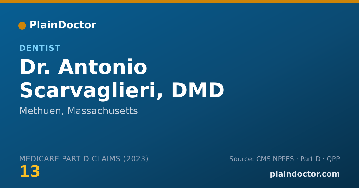 Shareable card for Antonio Scarvaglieri, DMD - Dentist, Methuen, MA