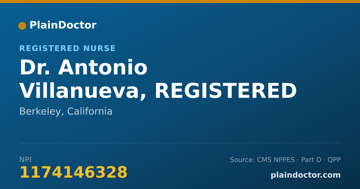 Shareable card for Antonio Villanueva, REGISTERED NURSE - Registered Nurse, Berkeley, CA