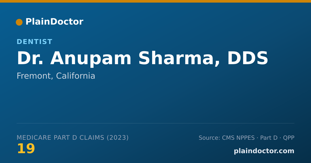 Shareable card for Anupam Sharma, DDS - Dentist, Fremont, CA