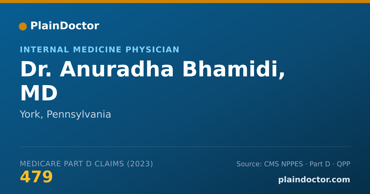 Shareable card for Anuradha Bhamidi, MD - Internal Medicine Physician, York, PA