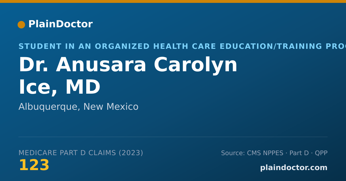 Shareable card for Anusara Carolyn Ice, MD - Student in an Organized Health Care Education/Training Program, Albuquerque, NM