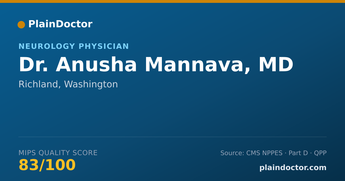 Shareable card for Anusha Mannava, MD - Neurology Physician, Richland, WA