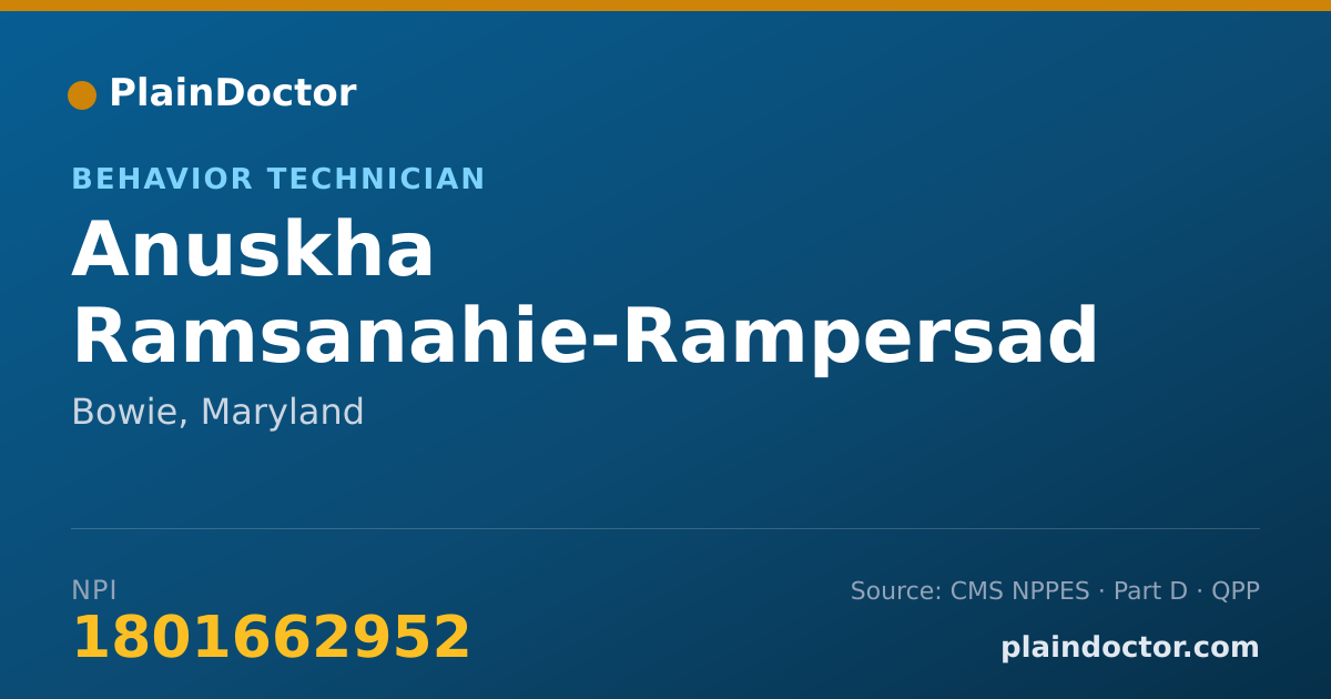 Shareable card for Anuskha Ramsanahie-Rampersad - Behavior Technician, Bowie, MD