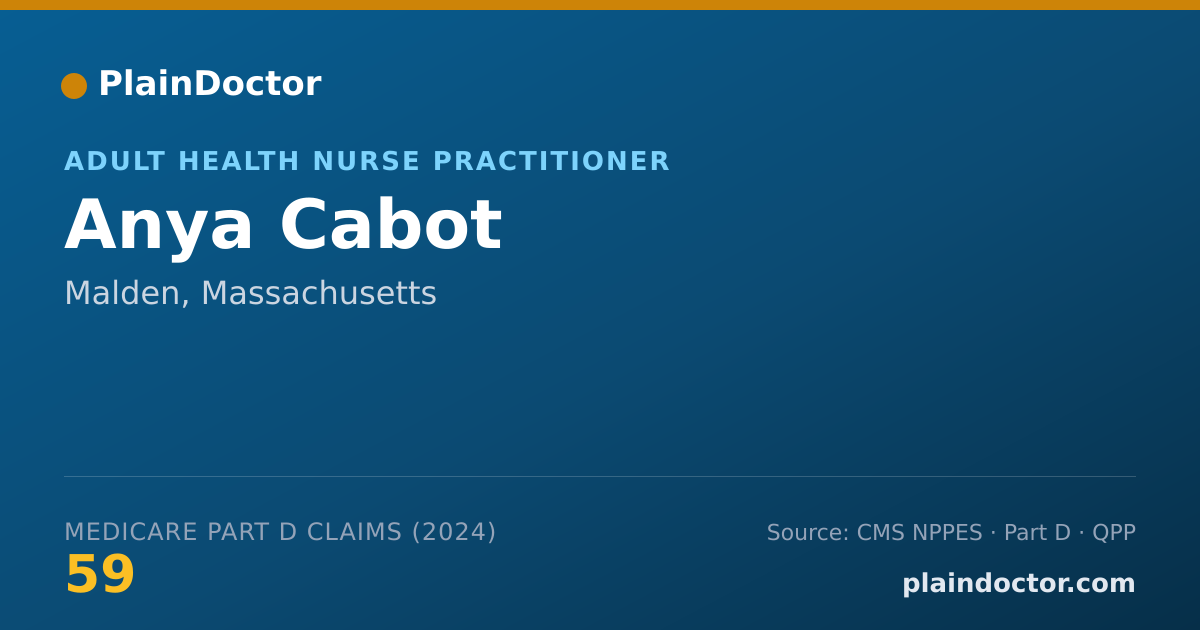 Shareable card for Anya Cabot - Adult Health Nurse Practitioner, Malden, MA