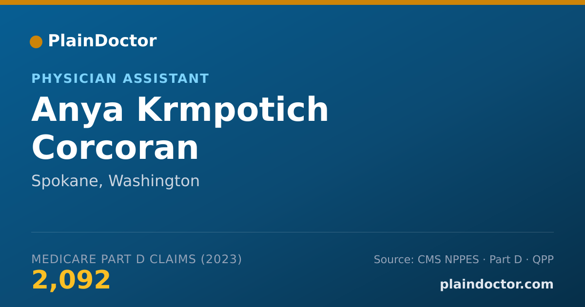 Shareable card for Anya Krmpotich Corcoran - Physician Assistant, Spokane, WA