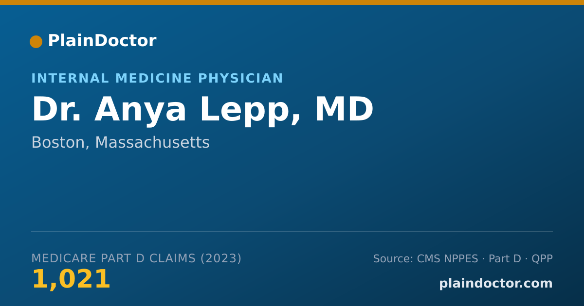 Shareable card for Anya Lepp, MD - Internal Medicine Physician, Boston, MA