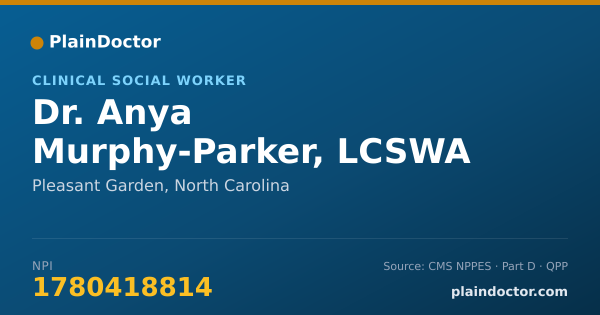 Shareable card for Anya Murphy-Parker, LCSWA - Clinical Social Worker, Pleasant Garden, NC