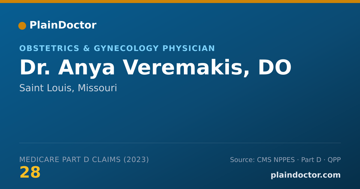 Shareable card for Anya Veremakis, DO - Obstetrics & Gynecology Physician, Saint Louis, MO