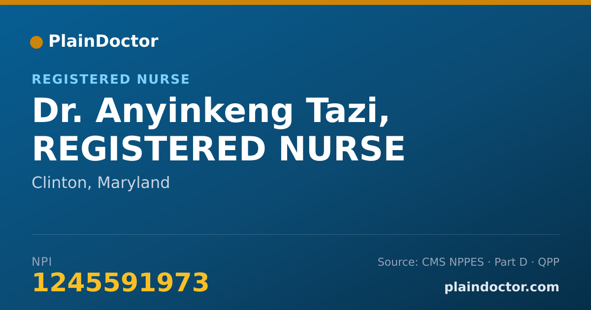 Shareable card for Anyinkeng Tazi, REGISTERED NURSE - Registered Nurse, Clinton, MD