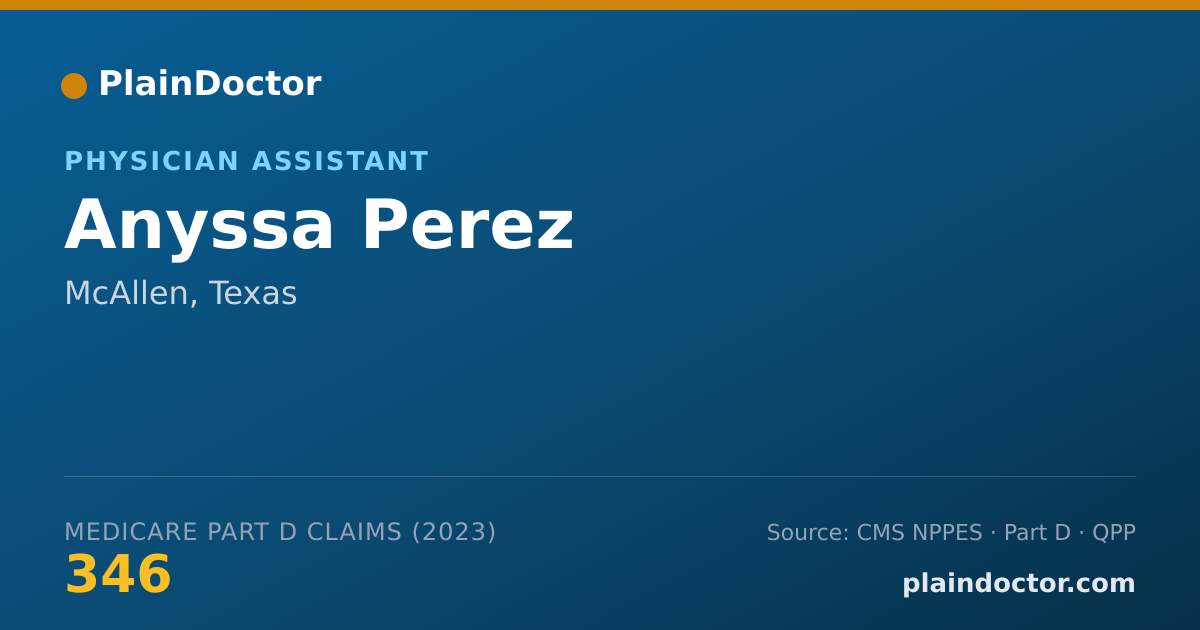 Shareable card for Anyssa Perez - Physician Assistant, McAllen, TX