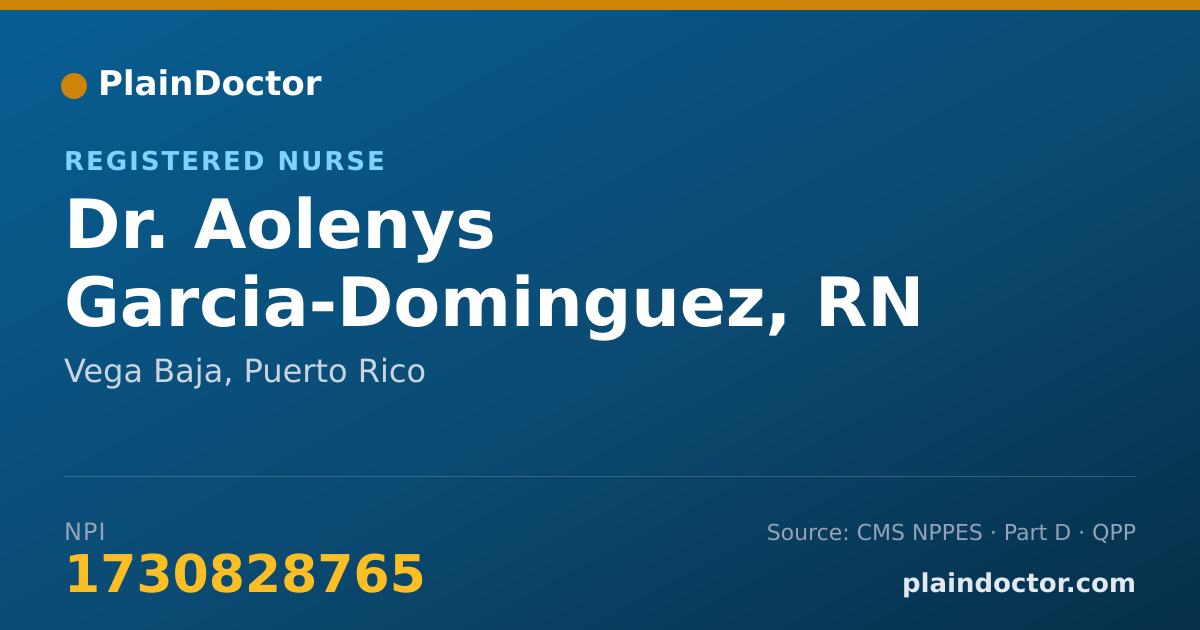 Shareable card for Aolenys Garcia-Dominguez, RN - Registered Nurse, Vega Baja, PR