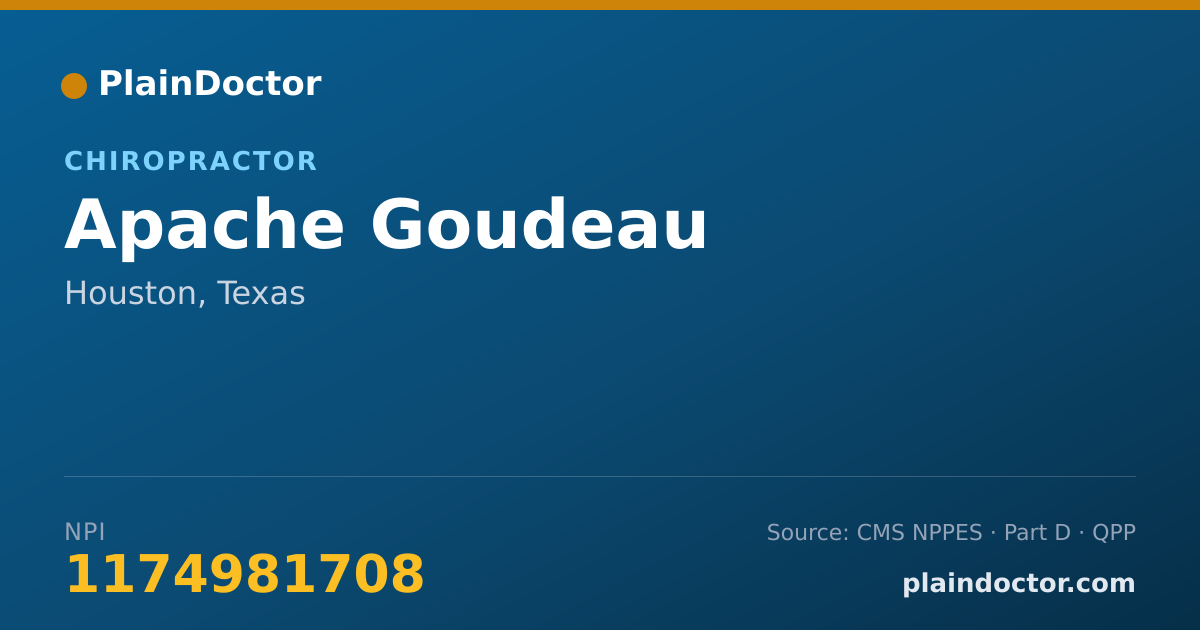 Shareable card for Apache Goudeau - Chiropractor, Houston, TX
