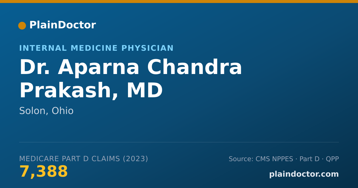 Shareable card for Aparna Chandra Prakash, MD - Internal Medicine Physician, Solon, OH