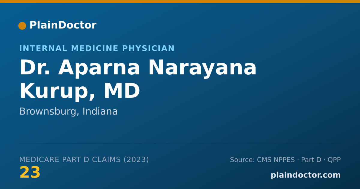 Shareable card for Aparna Narayana Kurup, MD - Internal Medicine Physician, Brownsburg, IN