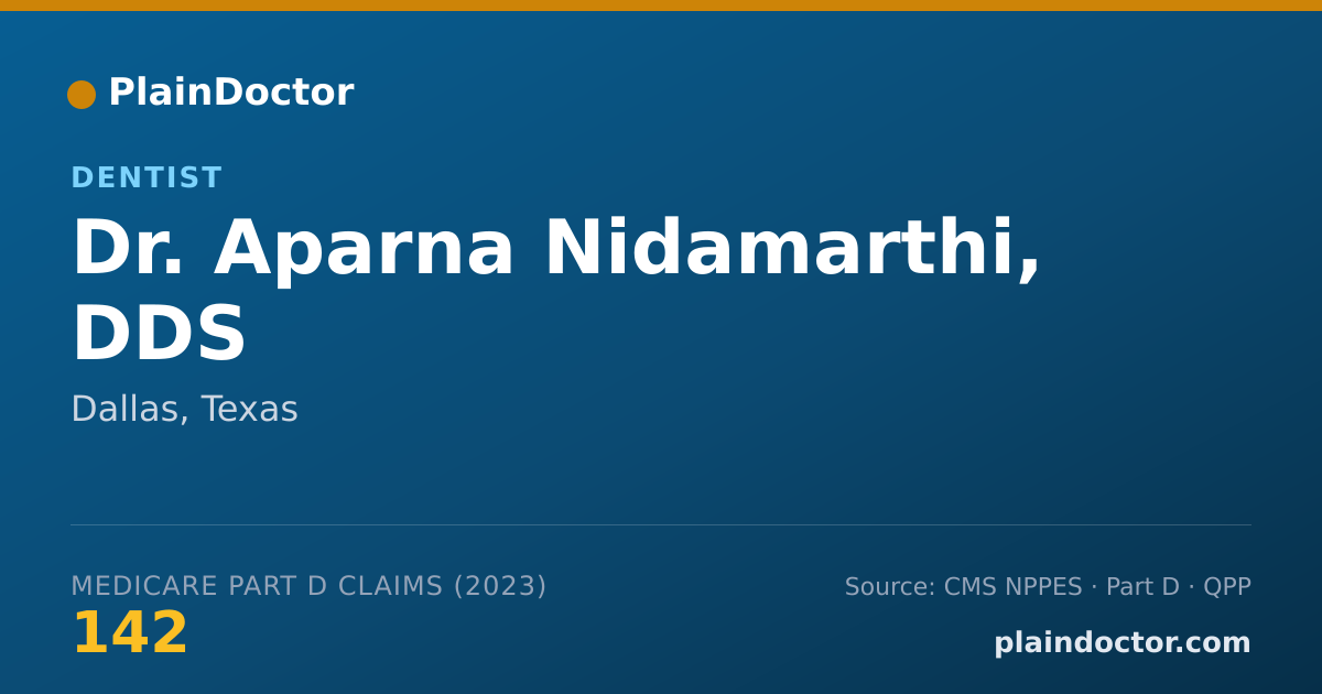 Shareable card for Aparna Nidamarthi, DDS - Dentist, Dallas, TX