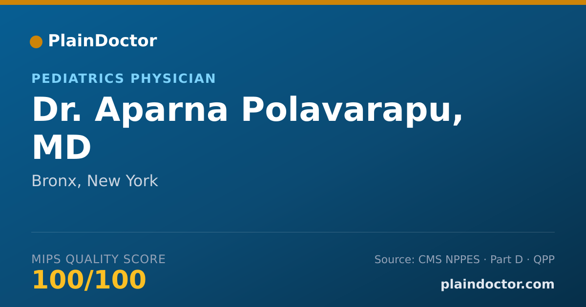 Shareable card for Aparna Polavarapu, MD - Pediatrics Physician, Bronx, NY