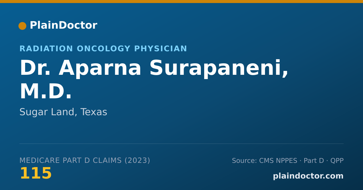 Shareable card for Aparna Surapaneni, M.D. - Radiation Oncology Physician, Sugar Land, TX