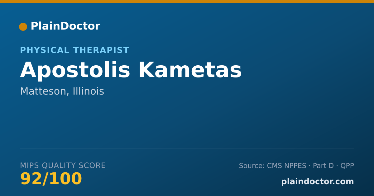 Shareable card for Apostolis Kametas - Physical Therapist, Matteson, IL