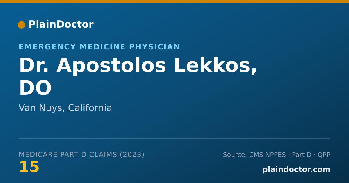 Shareable card for Apostolos Lekkos, DO - Emergency Medicine Physician, Van Nuys, CA