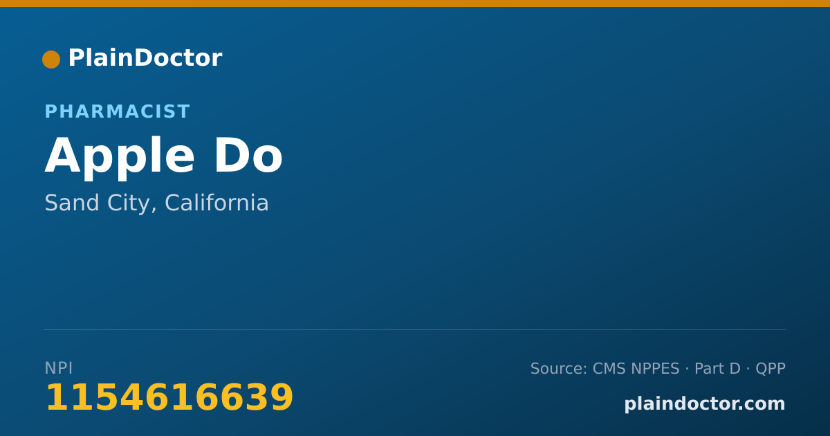 Shareable card for Apple Do - Pharmacist, Sand City, CA