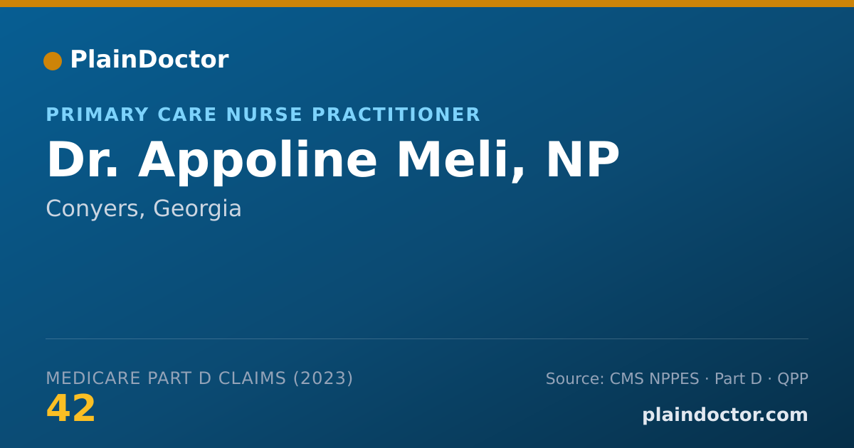 Shareable card for Appoline Meli, NP - Primary Care Nurse Practitioner, Conyers, GA
