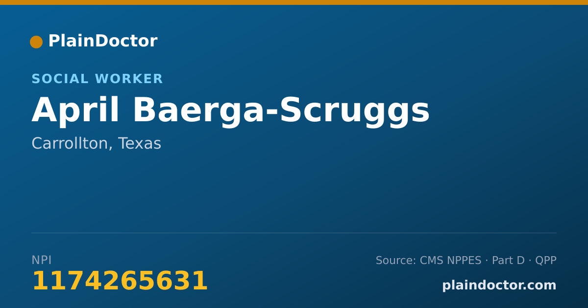 Shareable card for April Baerga-Scruggs - Social Worker, Carrollton, TX