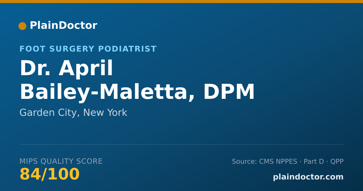 Shareable card for April Bailey-Maletta, DPM - Foot Surgery Podiatrist, Garden City, NY