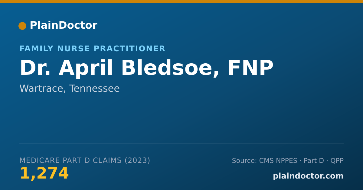 Shareable card for April Bledsoe, FNP - Family Nurse Practitioner, Wartrace, TN