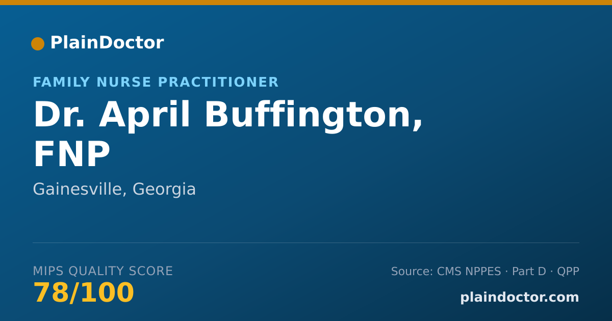 Shareable card for April Buffington, FNP - Family Nurse Practitioner, Gainesville, GA