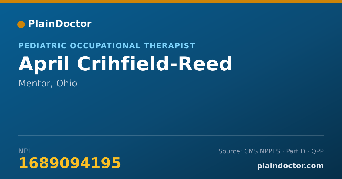 Shareable card for April Crihfield-Reed - Pediatric Occupational Therapist, Mentor, OH