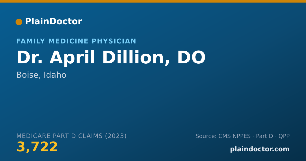Shareable card for April Dillion, DO - Family Medicine Physician, Boise, ID