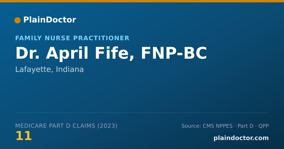 Shareable card for April Fife, FNP-BC - Family Nurse Practitioner, Lafayette, IN