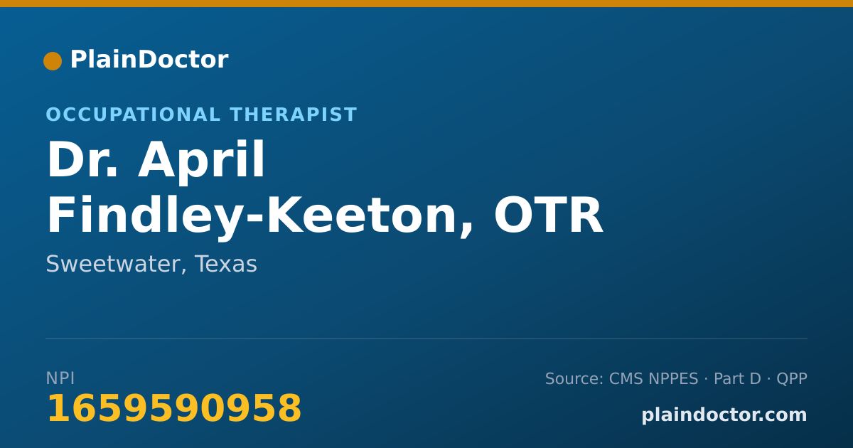 Shareable card for April Findley-Keeton, OTR - Occupational Therapist, Sweetwater, TX