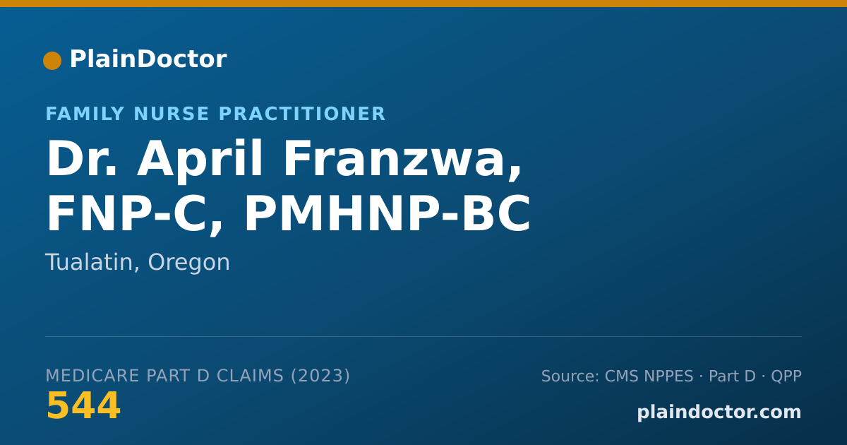 Shareable card for April Franzwa, FNP-C, PMHNP-BC - Family Nurse Practitioner, Tualatin, OR